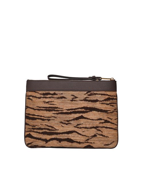 Borsa Busta con stampa tigre in tessutp effetto rafia Elisabetta Franchi | BS12A62E2470